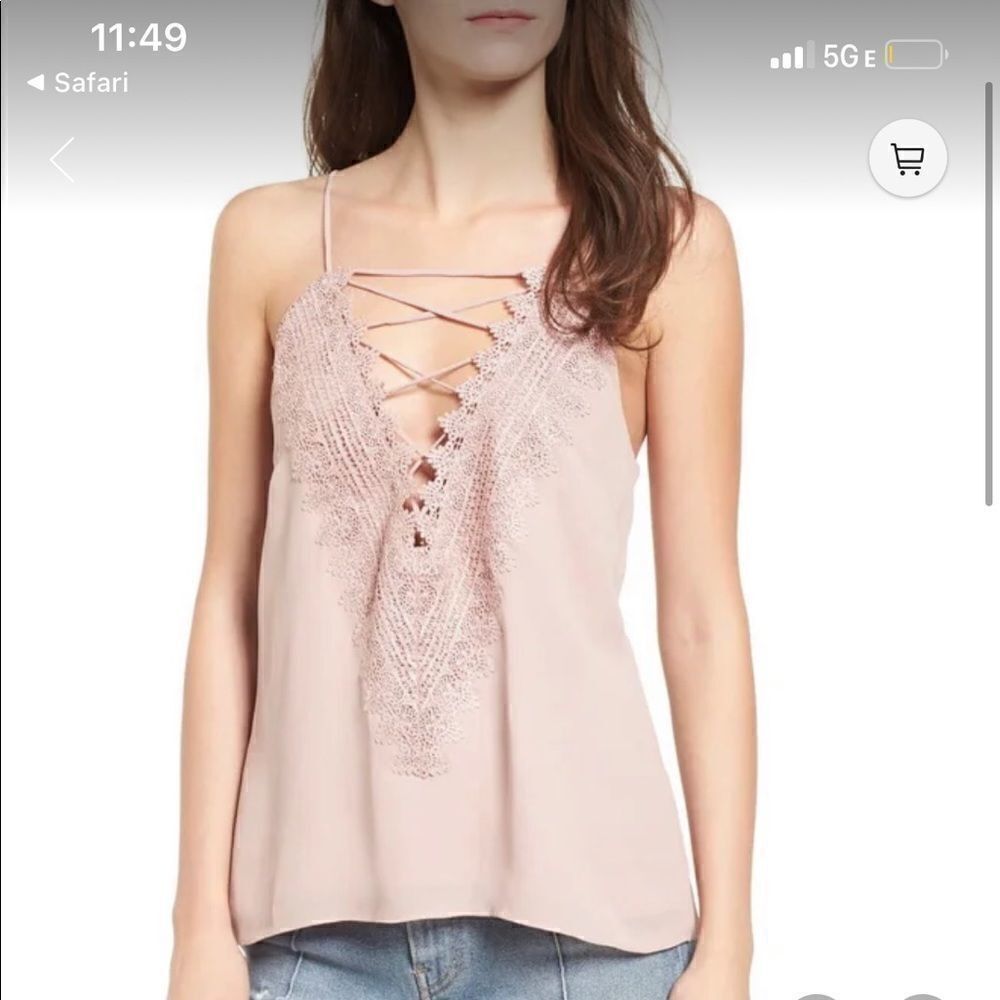Nordstrom Wayf Lace Cami Top in Blush